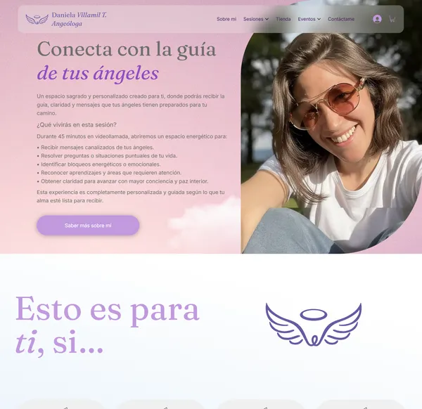 Nueva web de Daniela Villamil diseñada por Velolix en Wix Studio
